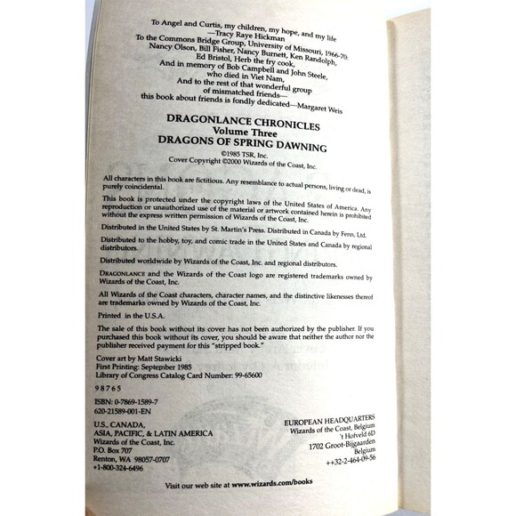 Dragons of Spring Dawning: The Dragonlance Chronicles Vol III by Weis & Hickman - Picture 5 of 9